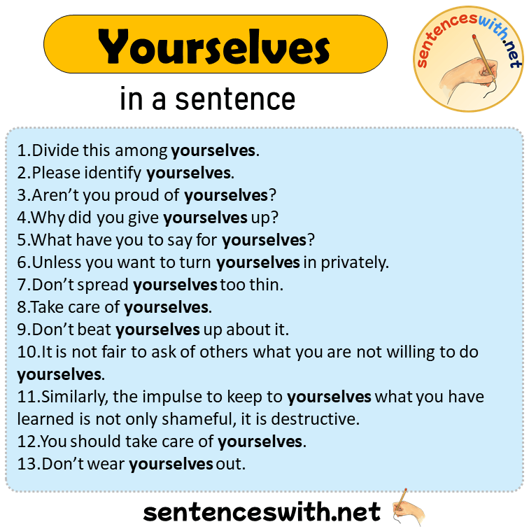 Yourselves in a Sentence, Sentences of Yourselves in English
