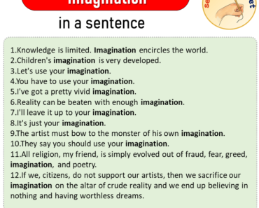 Imagination in a Sentence, Sentences of Imagination in English