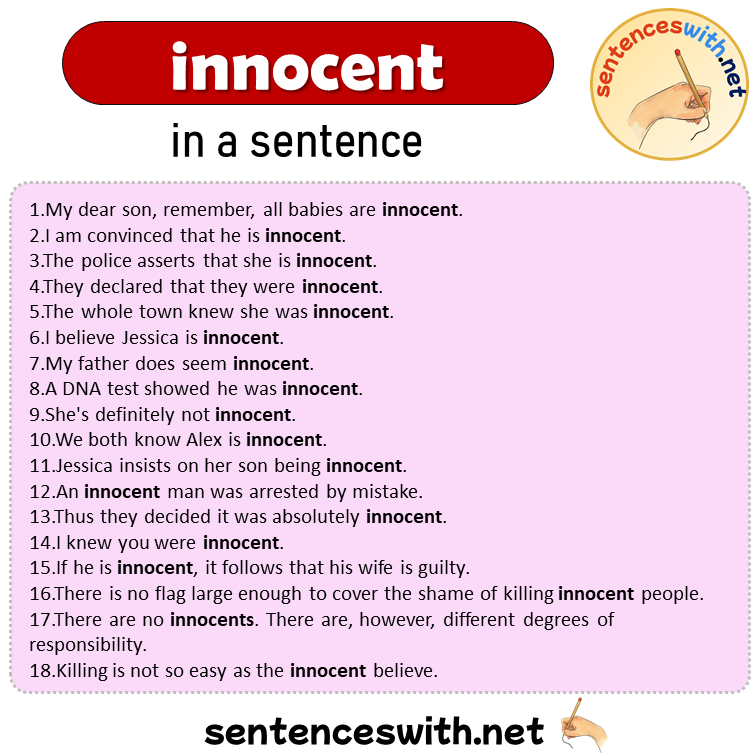 innocent in a Sentence, Sentences of innocent in English