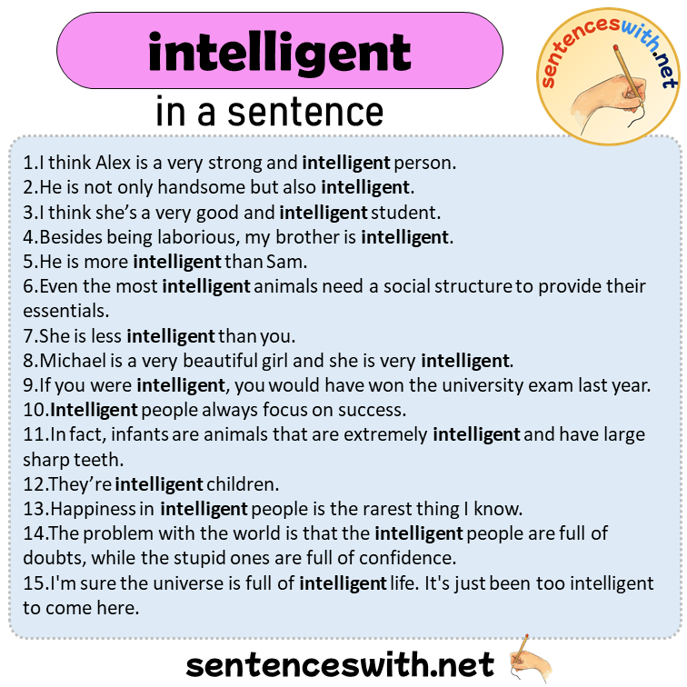 intelligent in a Sentence, Sentences of intelligent in English