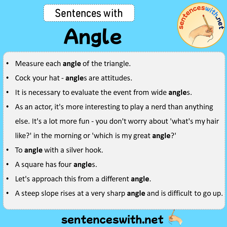 Sentences with Angle, Sentences about Angle in English