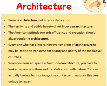 Sentences with Architecture, Sentences about Architecture