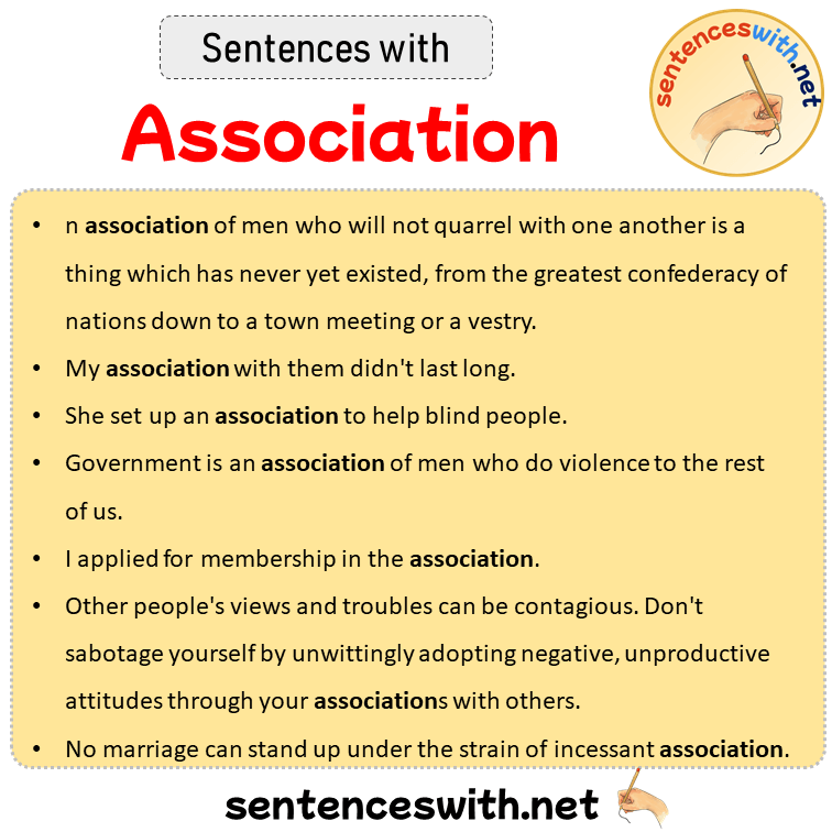 Sentences with Association, Sentences about Association in English