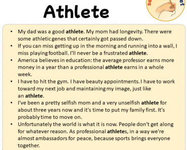 Sentences with Athlete, Sentences about Athlete