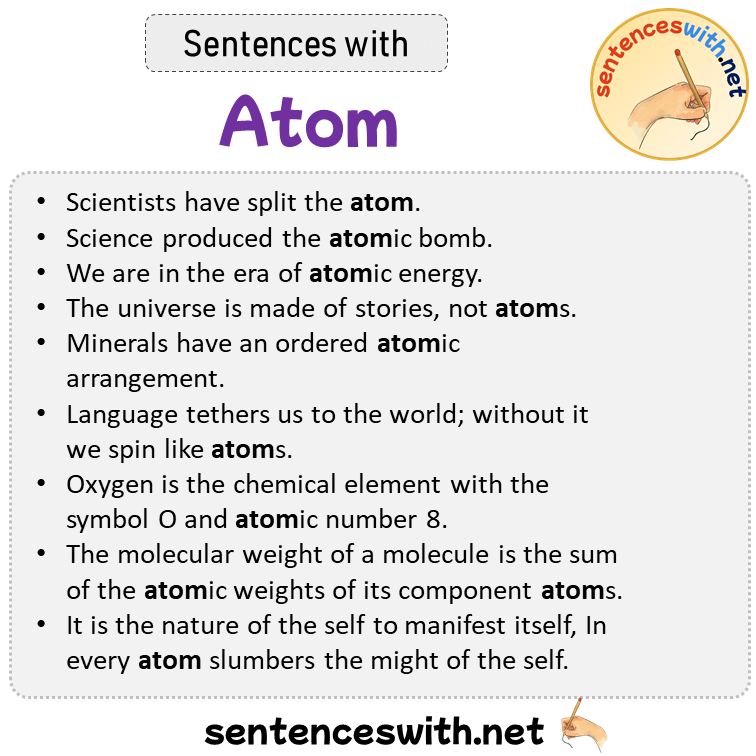 Sentences with Atom, Sentences about Atom