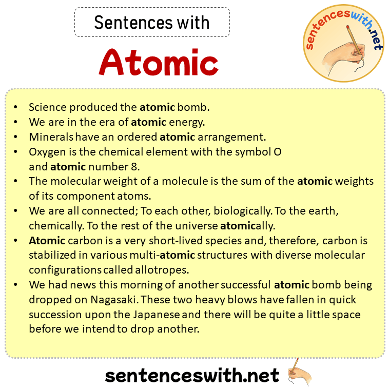 Sentences with Atomic, Sentences about Atomic