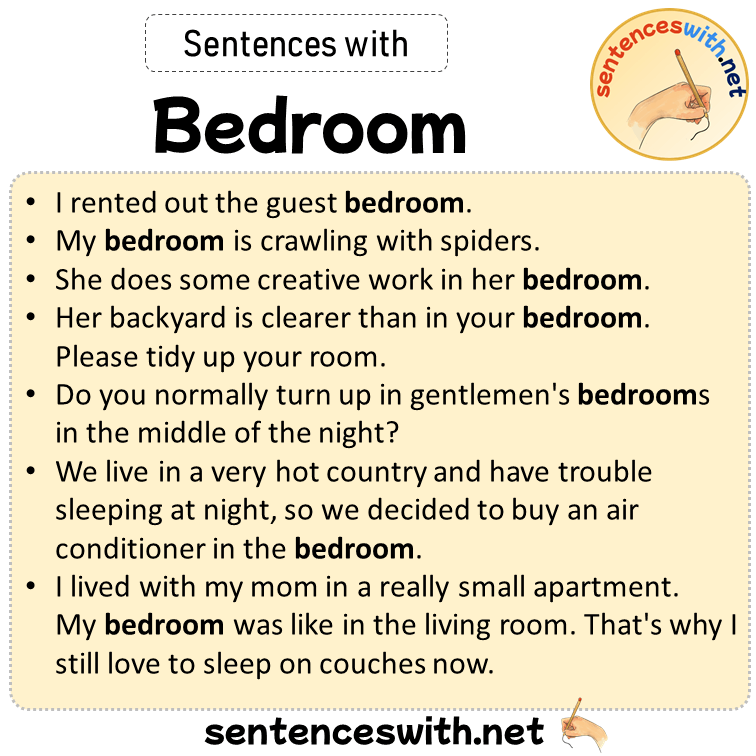 Sentences with Bedroom, Sentences about Bedroom
