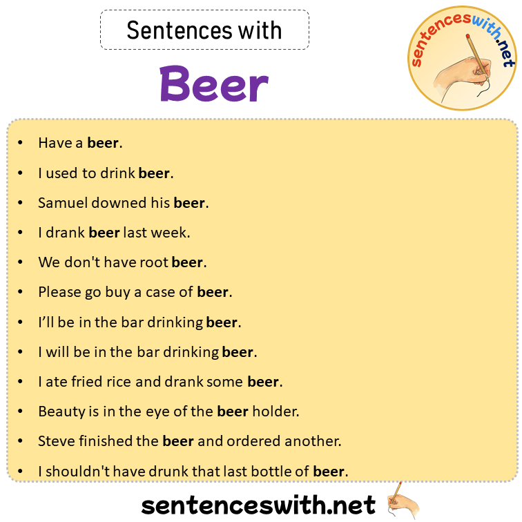 Sentences with Beer, Sentences about Beer