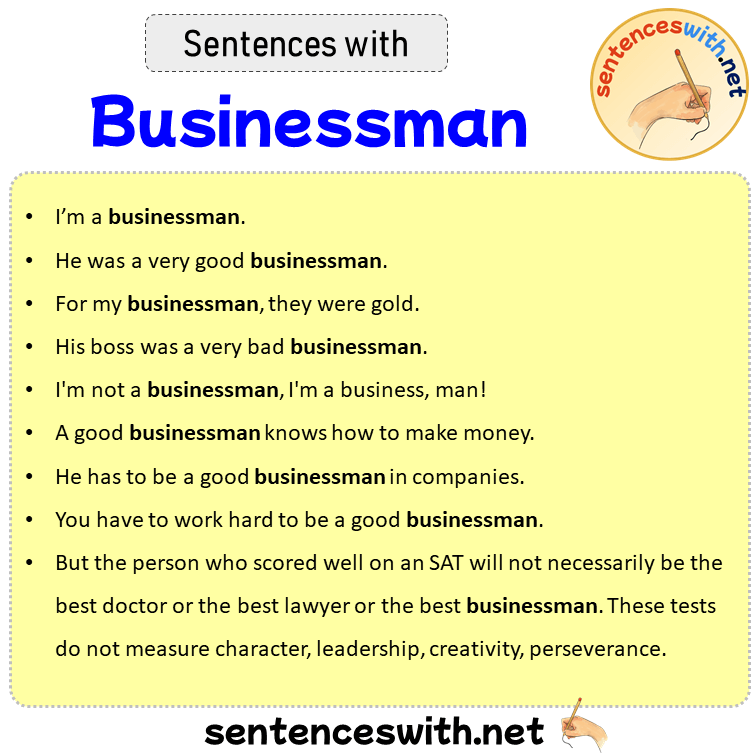Sentences with Businessman, Sentences about Businessman