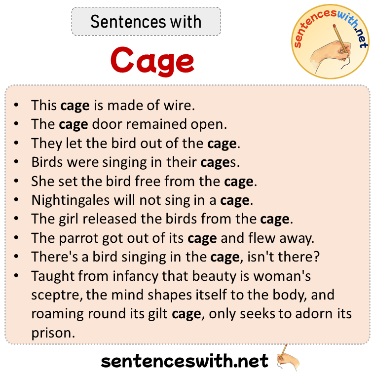 Sentences with Cage, Sentences about Cage