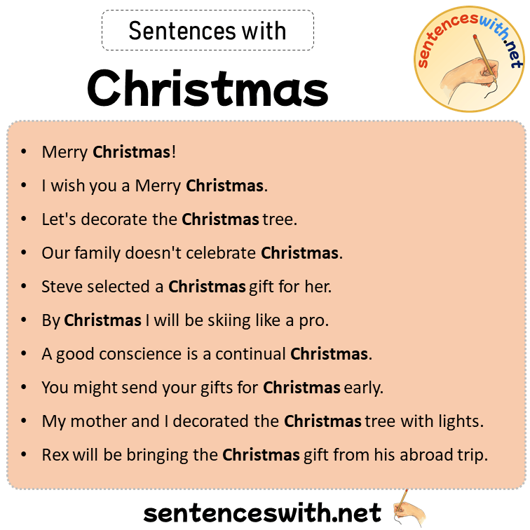 Sentences with Christmas, Sentences about Christmas