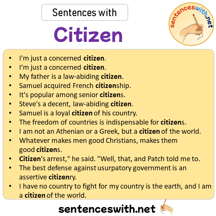 Sentences with Citizen, Sentences about Citizen