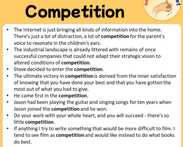 Sentences with Competition, Sentences about Competition in English