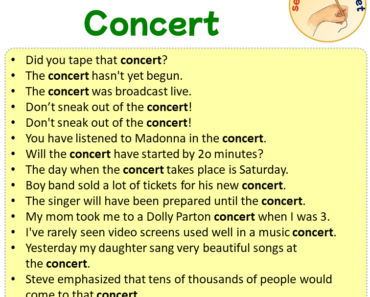Sentences with Concert, Sentences about Concert in English