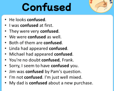 Sentences with Confused, Sentences about Confused