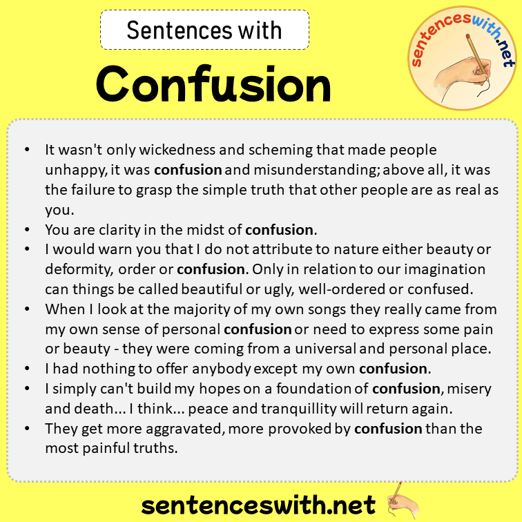 Sentences with Confusion, Sentences about Confusion in English