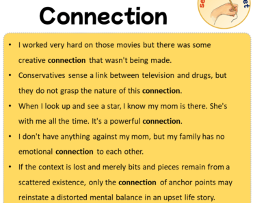 Sentences with Connection, Sentences about Connection in English