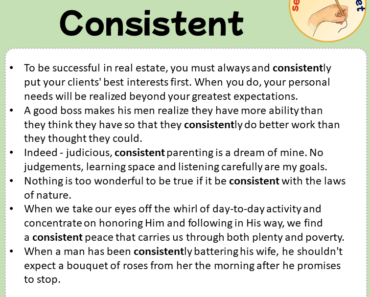 Sentences with Consistent, Sentences about Consistent in English