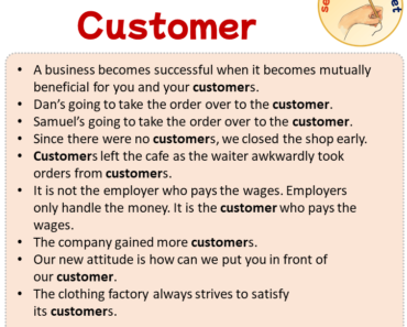 Sentences with Customer, Sentences about Customer in English