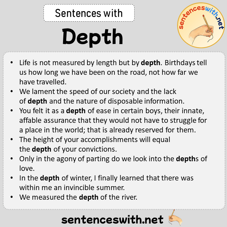Sentences with Depth, Sentences about Depth in English
