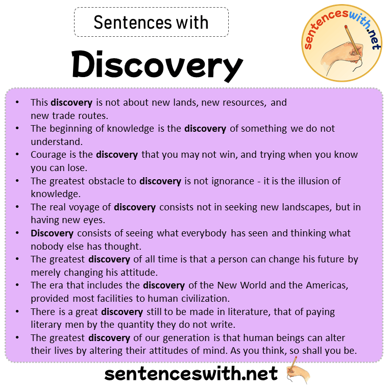 Sentences with Discovery, Sentences about Discovery