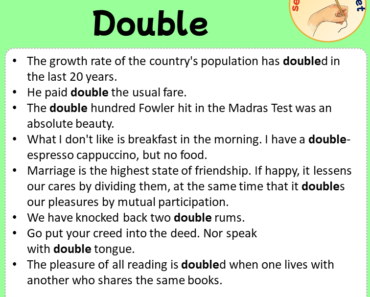 Sentences with Double, Sentences about Double in English
