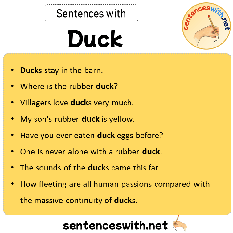 Sentences with Duck, Sentences about Duck