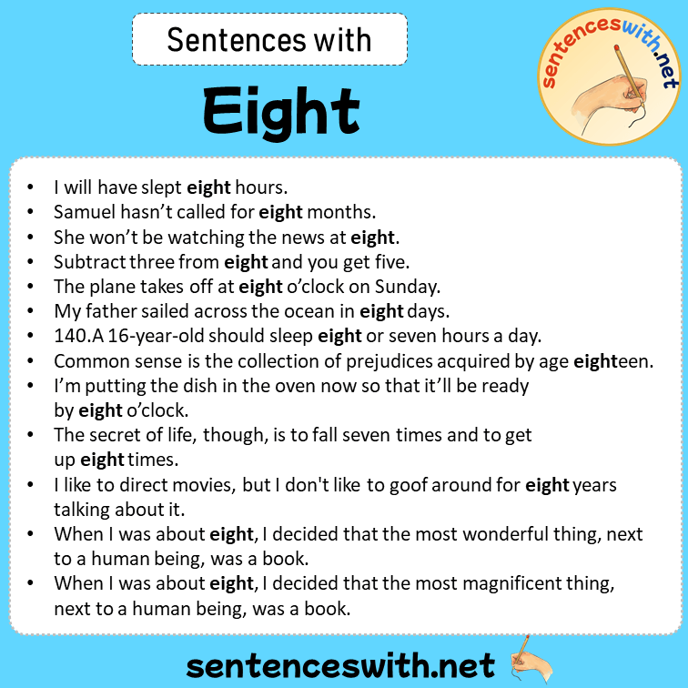 Sentences with Eight, Sentences about Eight