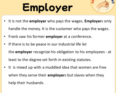 Sentences with Employer, Sentences about Employer in English