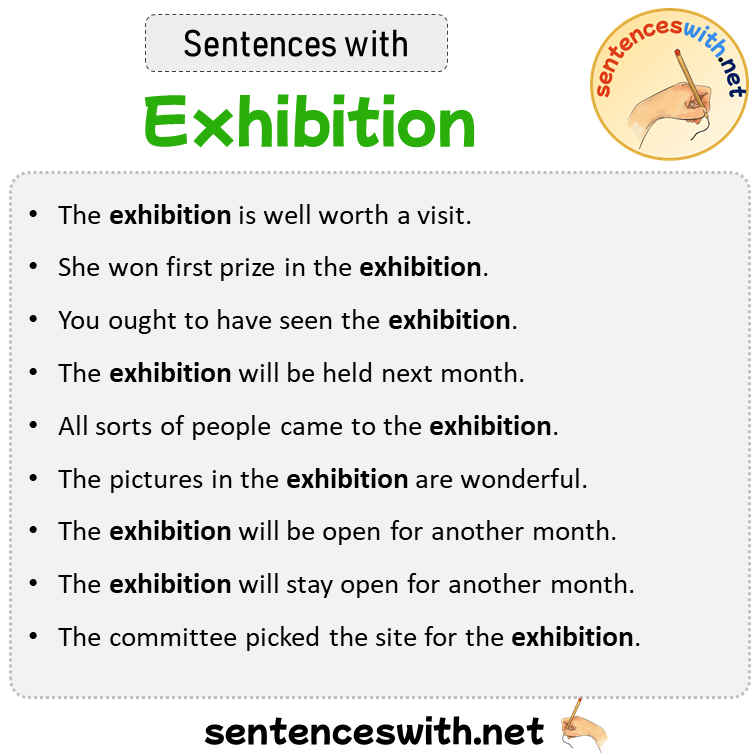 Sentences with Exhibition, Sentences about Exhibition