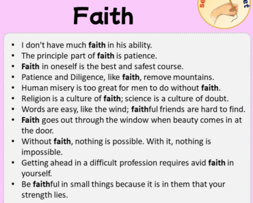 Sentences with Faith, Sentences about Faith