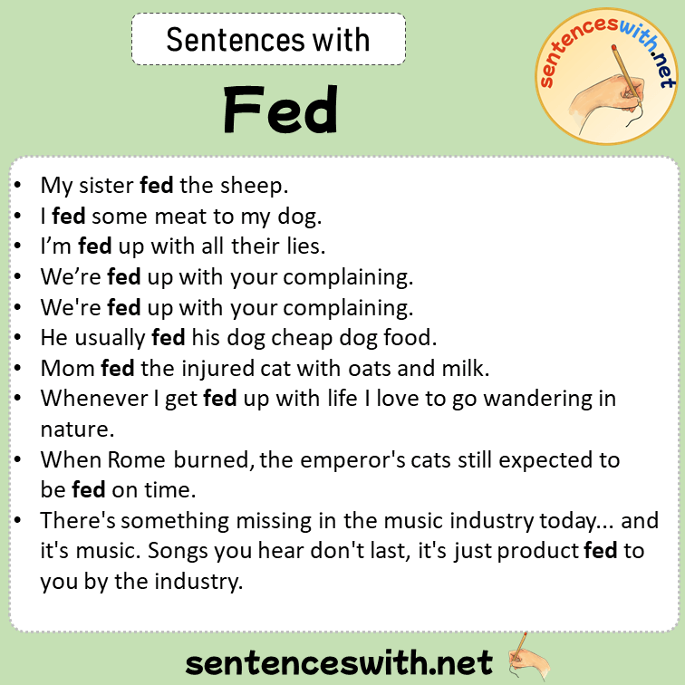 Sentences with Fed, Sentences about Fed