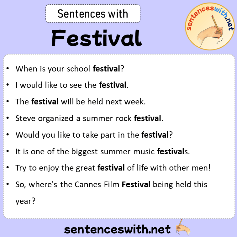 Sample Sentence Using Festival