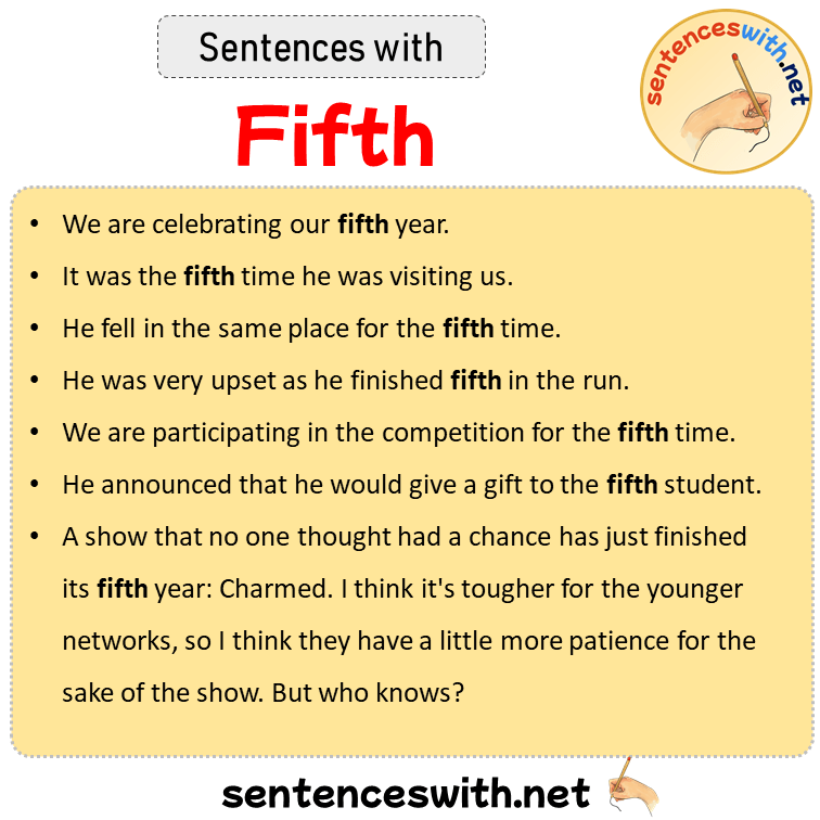 Sentences with Fifth, Sentences about Fifth