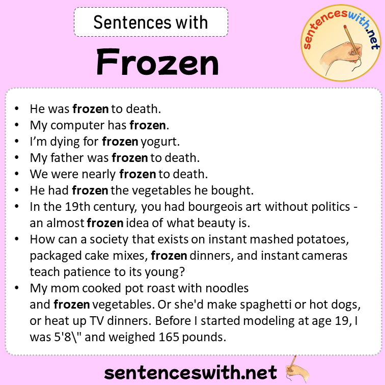 Sentences with Frozen, Sentences about Frozen