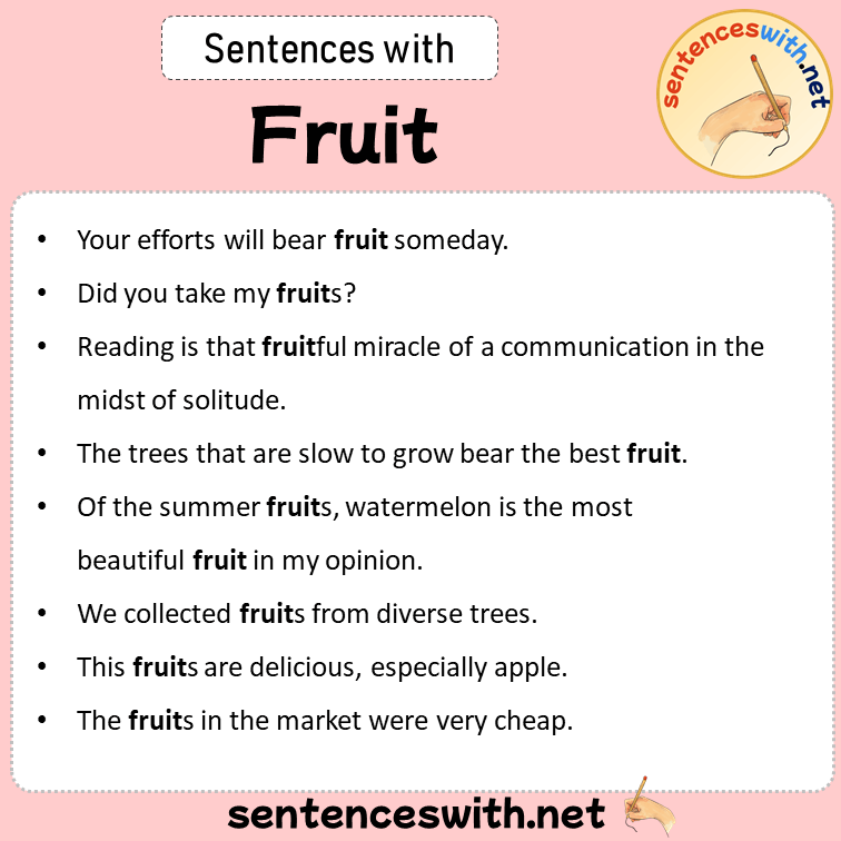 Sentences with Fruit, Sentences about Fruit in English
