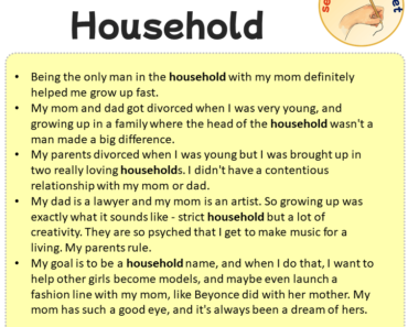 Sentences with Household, Sentences about Household