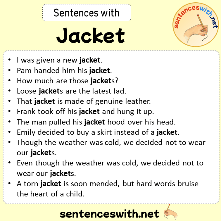 Sentences with Jacket, Sentences about Jacket in English