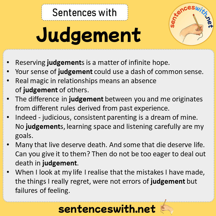 Sentences with Judgement, Sentences about Judgement
