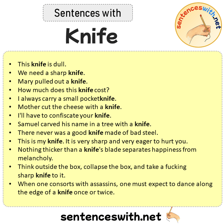 Sentences with Knife, Sentences about Knife in English