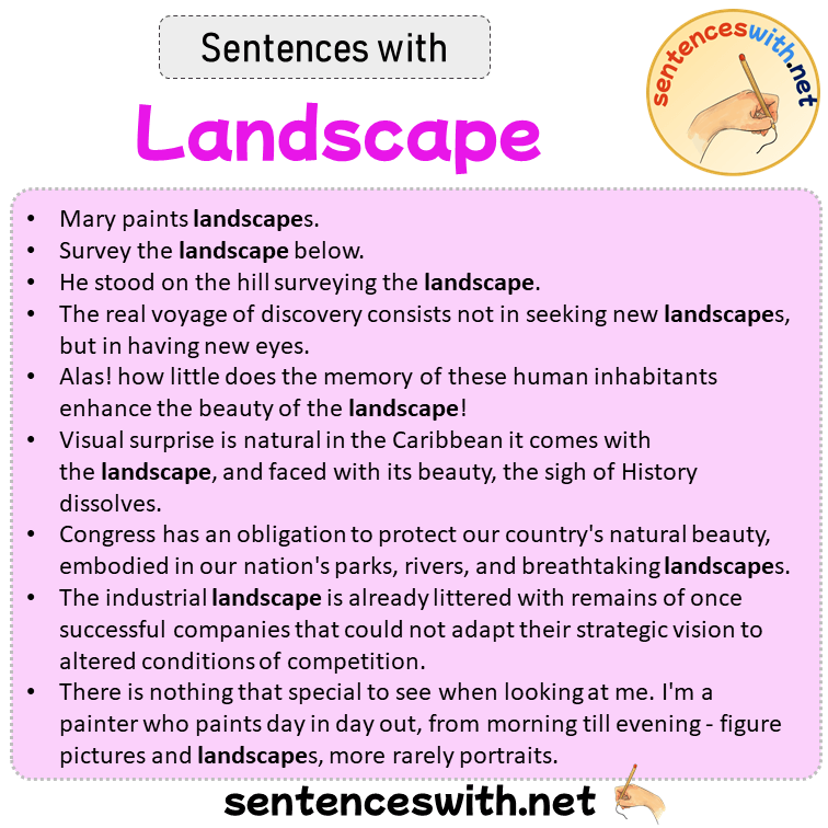 Sentences with Landscape, Sentences about Landscape in English