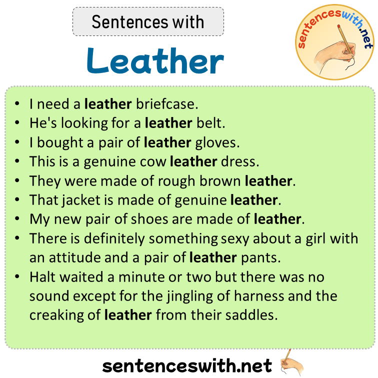 Sentences with Leather, Sentences about Leather in English
