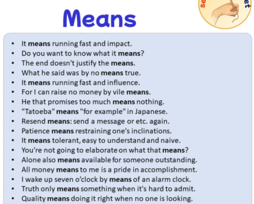 Sentences with Means, Sentences about Means