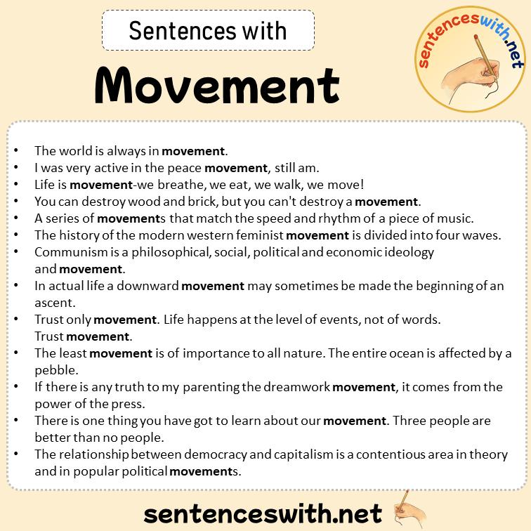 Sentences with Movement, Sentences about Movement