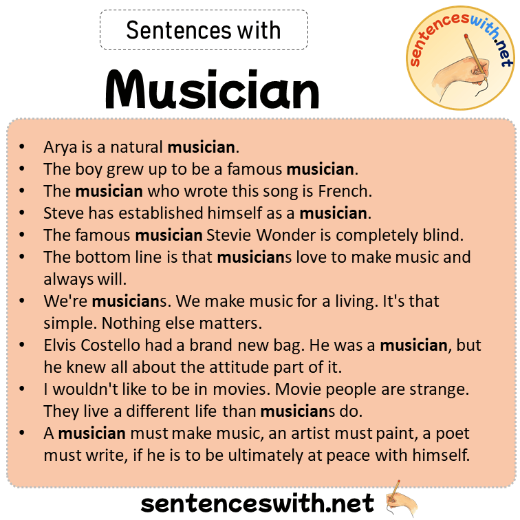 Sentences with Musician, Sentences about Musician