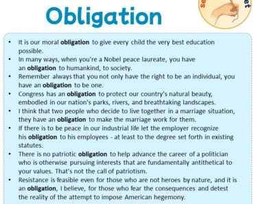 Sentences with Obligation, Sentences about Obligation