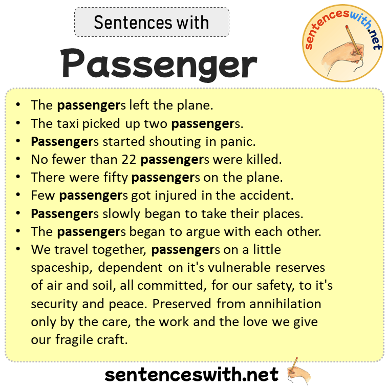 Sentences with Passenger, Sentences about Passenger
