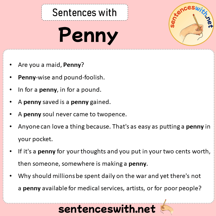 Sentences with Penny, Sentences about Penny