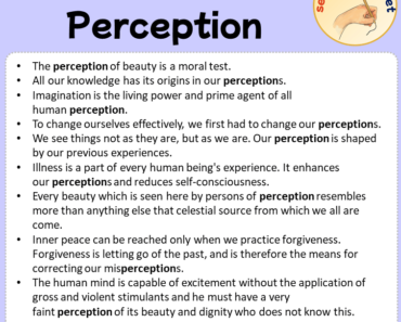 Sentences with Perception, Sentences about Perception in English
