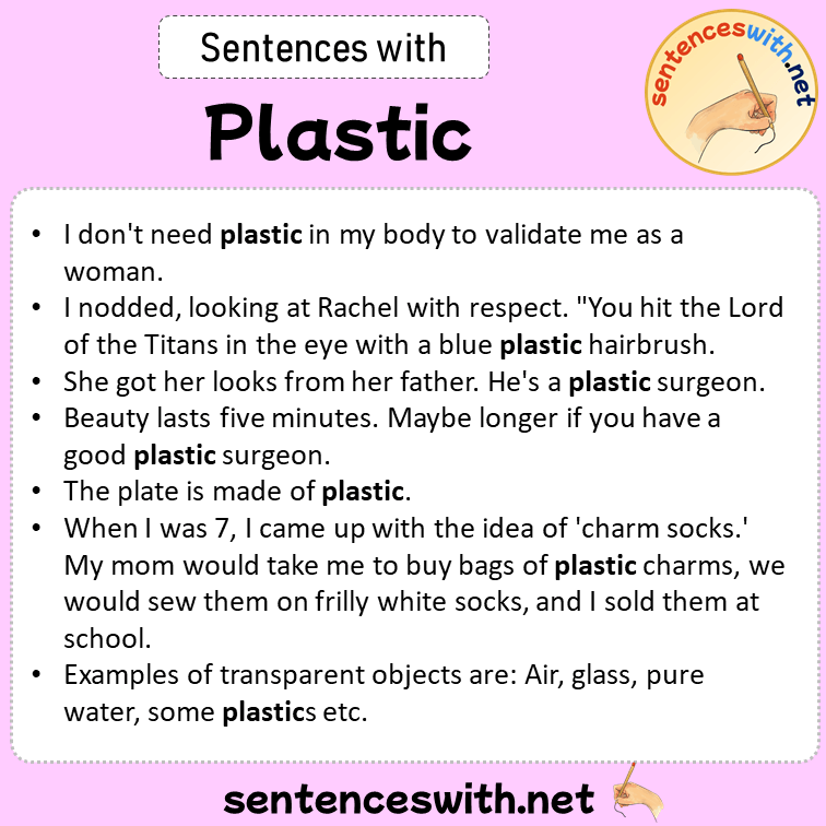 Sentences with Plastic, Sentences about Plastic in English